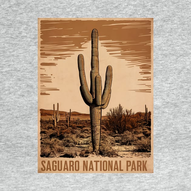 Vintage Saguaro National Park Arizona by Perspektiva